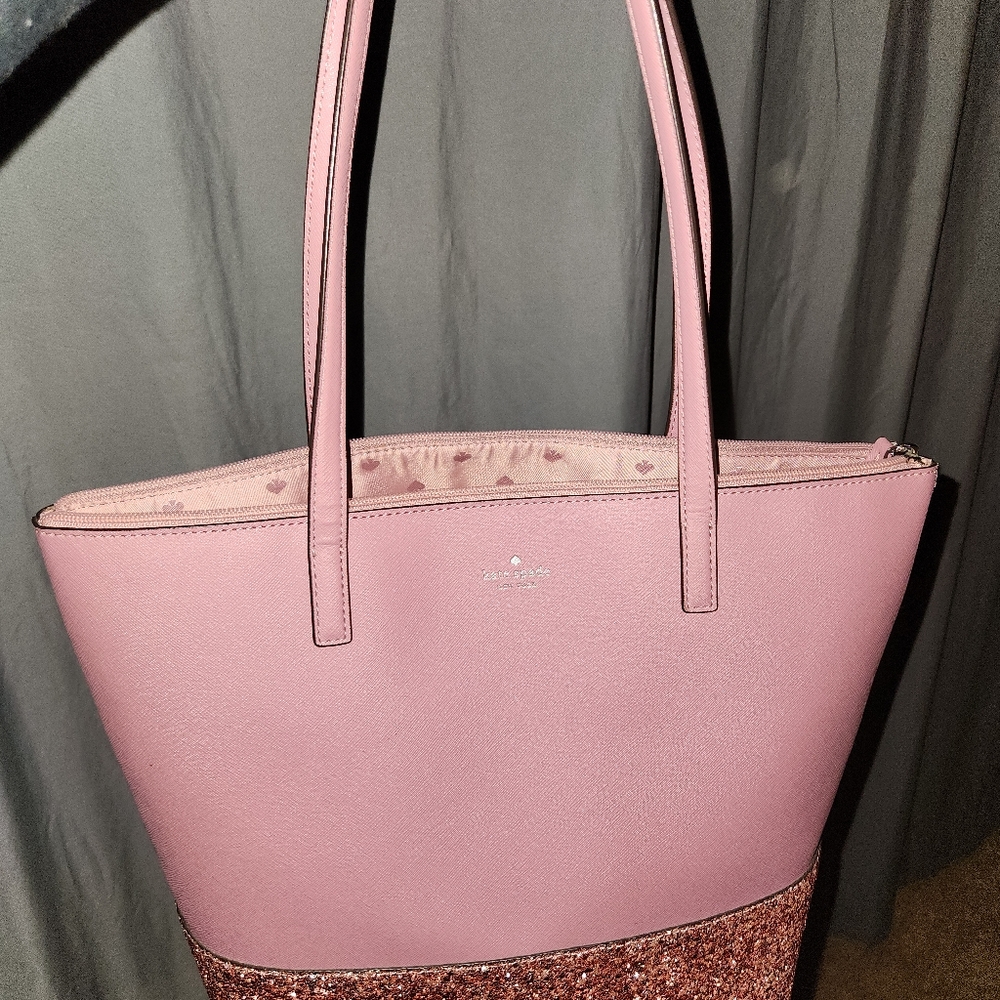 Pink Kate Spade Glitter Tote
